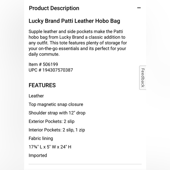 Lucky Brand Patti Leather Hobo Bag - Picture 8 of 8